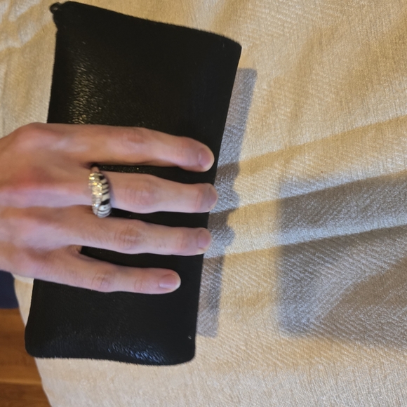 SET OF 2 -MARC JACOBS  silver rhinestone flower Wrist Bracelet & Leopard Ring 8 - Picture 8 of 11